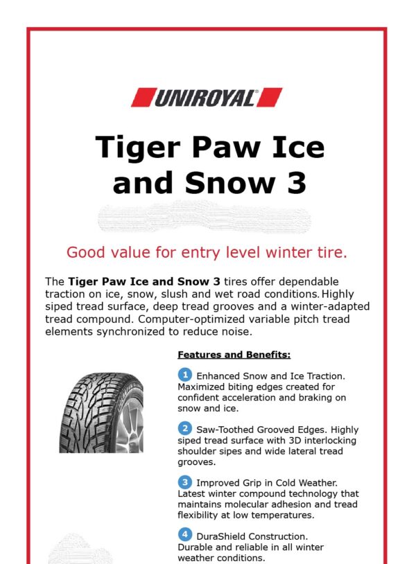Uniroyal TIGER PAW ICE & SNOW 3 185/60R15